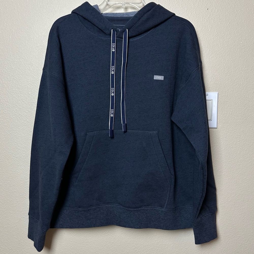FIGS Off-Shift Hoodie Size L - Heather Navy Blue